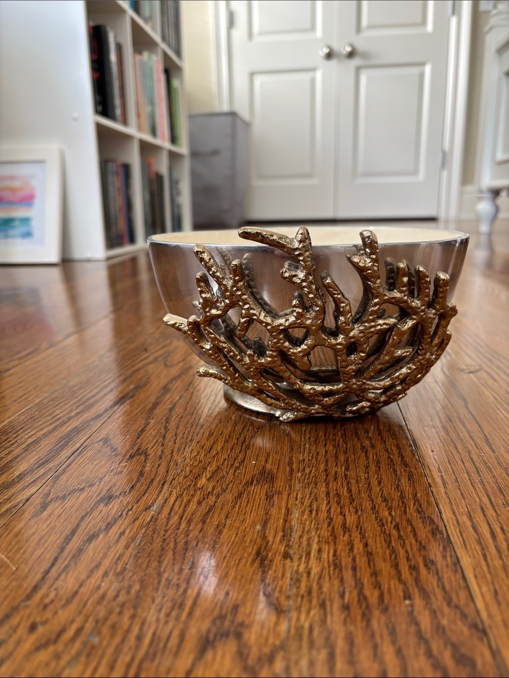 Decorative Gold Coral Accent 7.5”Serving Bowl - Home Dining Serveware